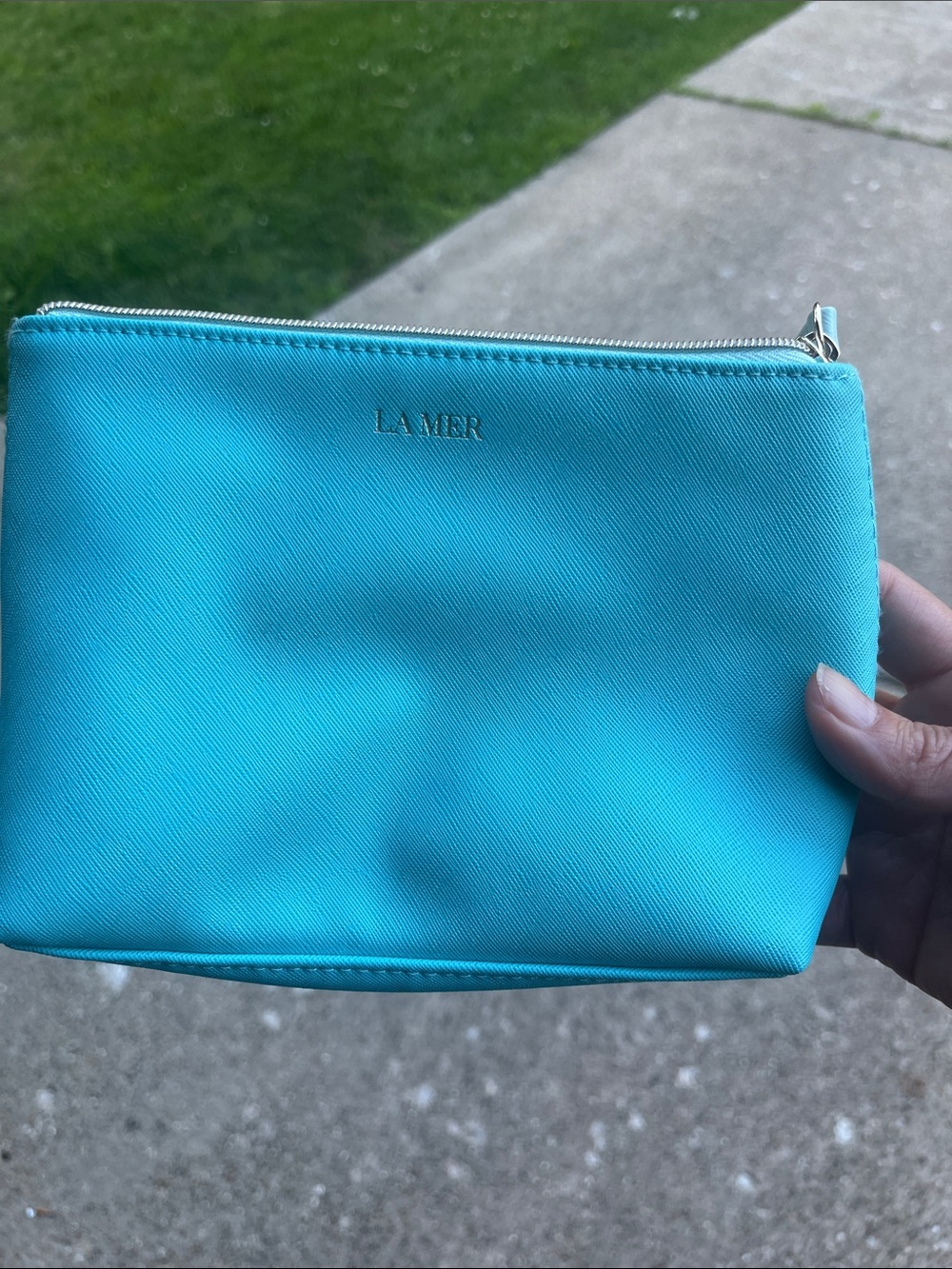 La Mer Bright Turquoise Cosmetic Pouch